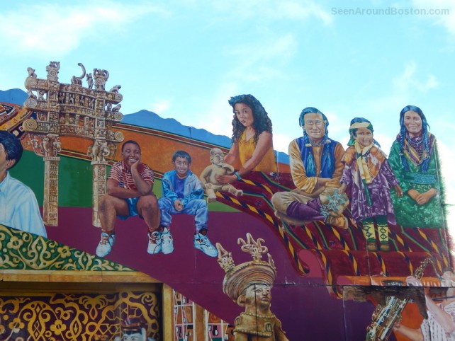 top of middle east mural extends above the rooftop