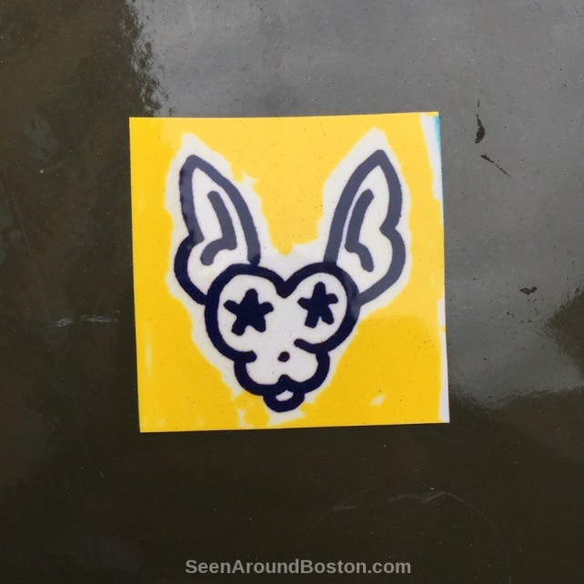 poop skull with wings slap tag sticker