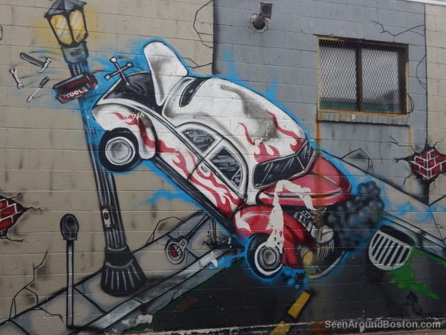 hot rod crash mural allston collision center